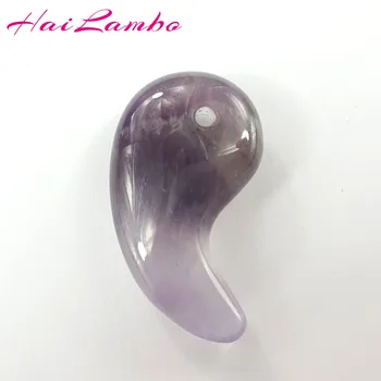 HaiLambo Manual Ametist Violet Cristal Sculptate Magatama Pandantiv Virgulă Margele Romantic Clasic de Bijuterii Pandantive pentru Cadou GY05#