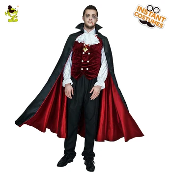 Halloween Cosplay Vampir de sex Masculin Deluxe Costume pentru Adulti Barbati Cu Gotic de Înaltă Calitate Joc de Rol Vampir Costume Fantezie de sex Masculin vam