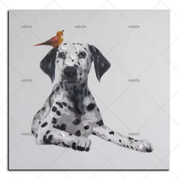 Handmade Drăguț Câine Reperat animal Pictura in Ulei pe Panza, Arta de Perete Moderne de Desene animate de Animale de Companie Minunat Picturi Pentru Decor Perete