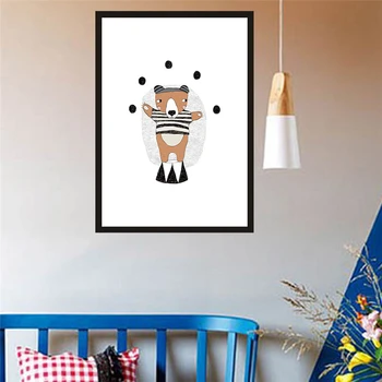 HAOCHU Spectacole de Circ Animalele Koala Acrobat Desene animate Panza Pictura pe Perete Imagini pentru copii Pentru Copii Dormitor Decor Nordic Arta Poster