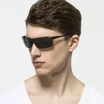 HD Design Omul Polarizat Ochelari fără ramă Semi Ochelari de Conducere Al Mg în aer liber Gafas Sport Ochelari de Soare de Mișcare Oculos De Sol LD012
