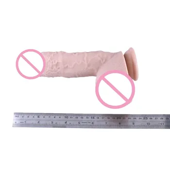 HISMITH Mare Sex Vibrator lungime 24cm diametru de 5,6 cm de Pula Inodor Silicon Flexibil Penis ventuza Puternica Scula Jucarii Sexuale pentru femei