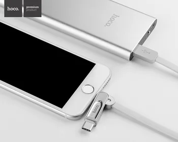 HOCO 3 in 1 Aliaj de Zinc de Încărcare Cablu de Date pentru Apple iPhone Lightning Încărcător Micro USB de Tip C pentru Samsung tv cu Sârmă Încărcător
