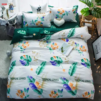 Home textile albe de Vara frunză verde de pat set floare albastră plină carpetă acopere foaie de pat proaspete de Primăvară copil adult lenjerie de pat cinci dimensiuni
