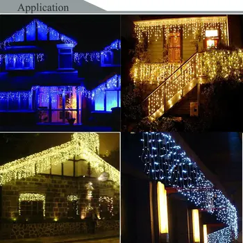 HOTOOK Vacanță de Iluminat de Craciun cu LED-uri Cortina Șir de Lumini de Basm IP65 4m 3x3m RGB Ghirlanda pentru Nunta in aer liber Decor Petrecere