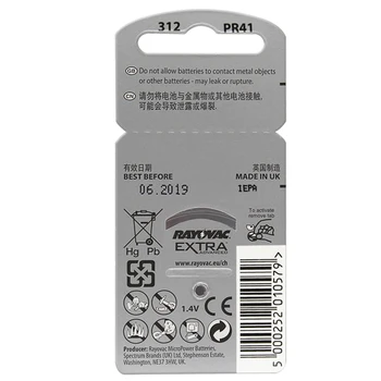Ieftine 30pcs/5card Zinc-Aer 312/A312/PR41 Baterie pentru CIC digital siemens auditiv sida .Rayovac Extra Auditiv Cu Baterii.