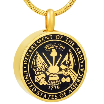 IJD8418 American Suvenir Insigna Departamentul De Armata Unite din oțel inoxidabil de incinerare cenușa urna de bijuterii colier