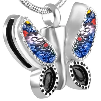 IJD8552 Fluture Urna Pandantiv Colier pentru Cenușă din Oțel Inoxidabil Sticla Suvenir Memorial Medalion de Incinerare Bijuterii de Vânzare Fierbinte