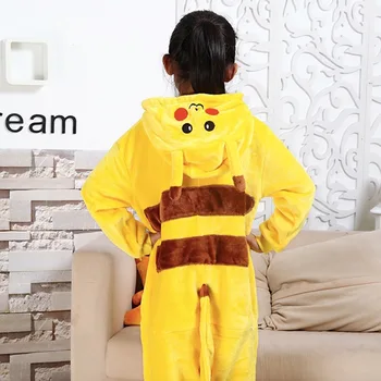 Imbracaminte copii Monstru de Buzunar Pikachu Animal Pijama Unisex copii halat de Băieți Fete Flanel pijamale Pijamale Pijama