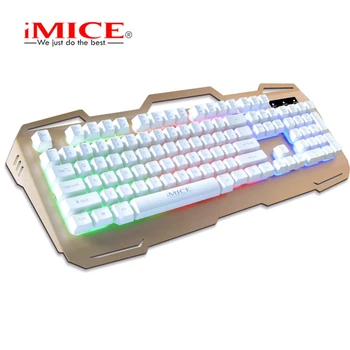 IMice prin Cablu USB Gamer Tastaturi 104 Taste Tastatură de Gaming Panou de Metal Plutitoare LED-uri Tastatură cu iluminare de fundal Pentru Desktop/PC
