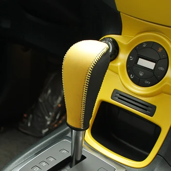 Incalzite din Piele Nappa butonul de schimbare capac Pentru Ford Fiesta, Ecosport LA mașină capacul schimbătorului de viteze din piele Naturala