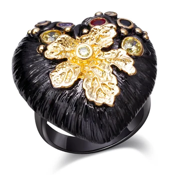 Inele pentru femei negru Inel de cupru cu cubic zircon inel moda bijuterii transport Gratuit dimensiune completă