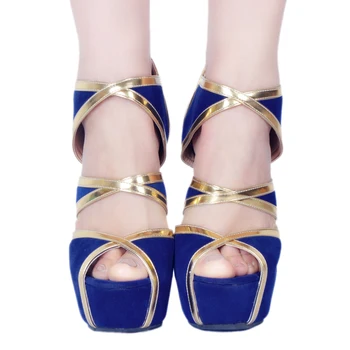 Intenția inițială 2018 Super Sexy Femei Sandale sandale Tocuri Subtiri de Mare Sandale Superbe de Albastru Pantofi Femei Plus Dimensiune 4-20