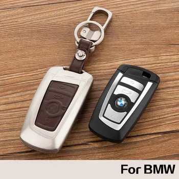 Ipoboo Brand Nou Zine-aliaj Metalic Inteligent de la Distanță Cheie Fob Shell Butonul din Piele Caz Acoperire Pentru BMW Seria