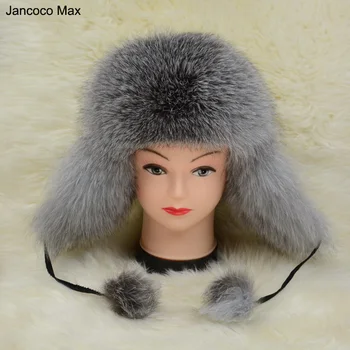 Jancoco Max S1572 6 Culori Fabrica Vinde Femei De Iarnă Om Real Fox Caciula De Blana Caldă Rusă Capac Cu Ridicata / Cu Amănuntul