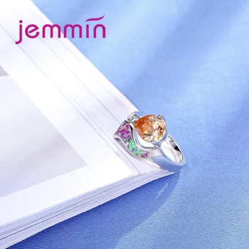 Jemmin Unic Neregulate Model Colorat Inel pentru Femei Exagera Tip Pur 925 De Bijuterii de Argint Sterlină Femei cel Mai bun Cadou