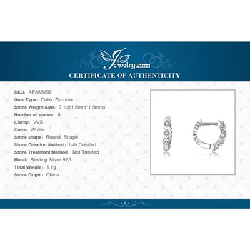 JewelryPalace Stralucitoare Hoop Cercei Argint 925 Nunta, Cadou De Logodna Bijuterii De Moda Farmece Ani