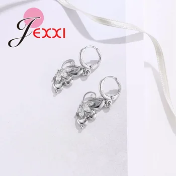 JEXXI Fluture Colier Cercei Set Pentru Fata de Partid Cadou pentru Femei de Moda de Argint 925 Cubic Zircon Logodna Bijuterii Set