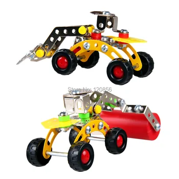 JIAJIALE Vehicul Metal Model kit de Constructii Puzzle de Vehicule Masini Lumineze Educație Asamblare DIY Jucării 3d metal model kituri