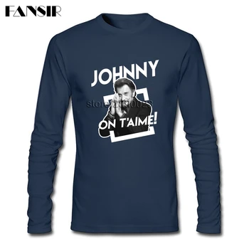 Johnny Hallyday franceză Elvis Presley cel Mai bun Design de Tricou Bărbați cu Maneca Lunga O-neck Bumbac Barbati Tricou XXXL