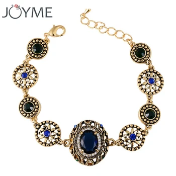 Joyme Brand Vintage Boem Turcia Destul De Bijuterii Gol Afară De Floare De Opal Declarație Brățară De Aur Bijoux Femme Petrecere