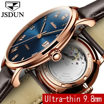JSDUN de Înaltă Calitate Tourbillon Ceasuri Barbati din Piele ceas de Lux de Brand de Afaceri de sex masculin cuarț Încheietura Ceasuri