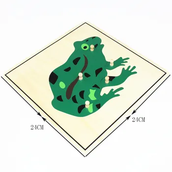Jucărie pentru copii Copiii Montessori Frog Puzzle Animal pentru Copii din Lemn de Educație Timpurie Preșcolară Formare de Învățare