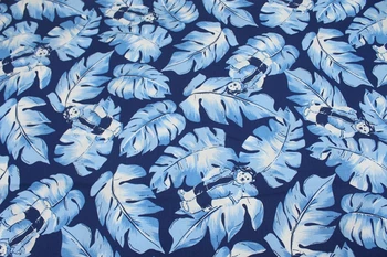 Jumătate de metru bumbac grădină desene animate frunze albastre material textil, lucrat manual DIY sac de îmbrăcăminte rochie de pânză CR-A296