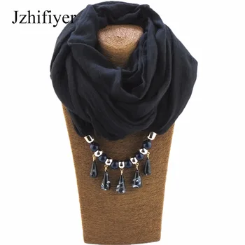 Jzhifiyer picură pandantiv inel șal bijuterii musulmane hijab inel de esarfa vascoza, lenjerie de pat moale, neteda marame farmecul șirag de mărgele Bijuterii
