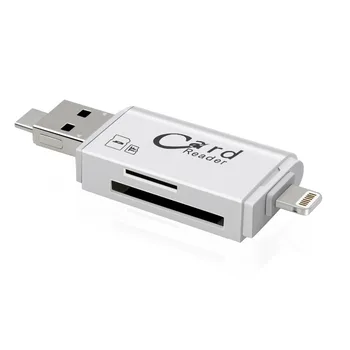 KISMO de Înaltă calitate 3 in 1 USB 2.0 OTG Card Reader cu mașina pentru iPhone 5 6 7 Android pe PC