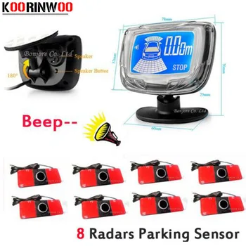 Koorinwoo Monitor Lcd Senzor de Parcare Auto 8 Radare Auto detector din Față și din Spate a Vehiculului Parktronic cu Senzori de Parcare Sistem de
