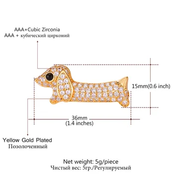 Kpop Cubic Zirconia Drăguț Dackel Câine Teckel Pandantiv De Aur/Argint De Culoare Moda Bijuterii Animale Colier Pentru Femei & Om P2579