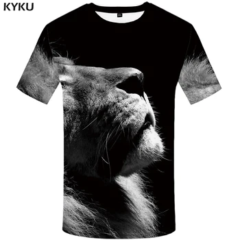 KYKU Brand Leu tricou Fluorescență Tricou Animal, tricouri T-shirt Plus Dimensiunea Îmbrăcăminte pentru Bărbați Imprimare Sexy Slim XS-8XL