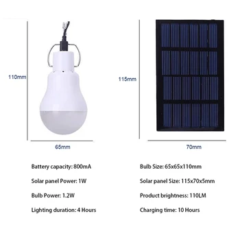 Lampa solara Led-uri Portabile Bec lampă Solară de Energie de Iluminat cu Led încărcător Solar Camp Cort Pescuit de Noapte de Lumină lampă de perete în aer liber