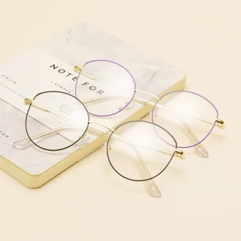 Langford brand rotund vintage rama de ochelari femei cateye optice ochelari cu ramă de aur ochelari baza de prescriptie medicala ochelari mari 5942