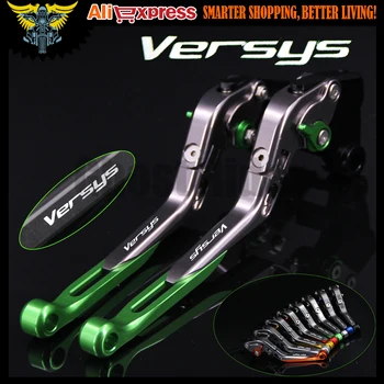 Laser Logo-ul(Versys) Verde+Titan 8 Culori CNC Reglabil Motocicleta de Frână de Ambreiaj Pârghii Pentru Kawasaki VERSYS 1000 2012 2013