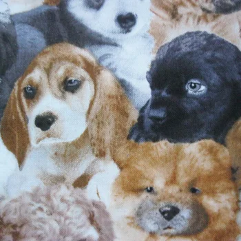 Latime 110cm Câine de Desene animate Tesatura Bumbac Tesatura Câini Imprimate Tesatura Mozaic de Cusut Materiale Pentru Bricolaj Rochie de Îmbrăcăminte pentru Copii