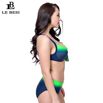 LEBESI 2017 Plus Dimensiune Bikini Set Pentru Femei Sexy Mare CCINJECT Ceașcă de costume de Baie Underwire Push Up Costume de baie Biquini Maillot de bain