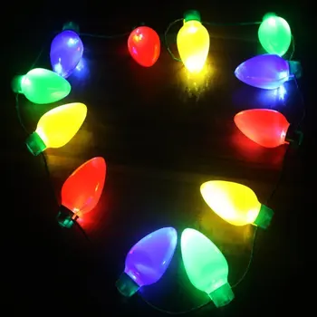 LED Lumini de Crăciun Colier Aprinde Becul de Colorat Pentru Halloween Petrecere de Nunta Sărbătoare Favoruri Lampa cu 12 Led-uri Cu Linie
