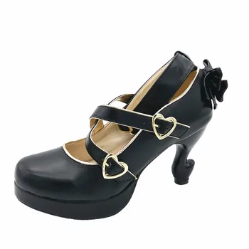 LIN REGELE Design Ciudat Tocuri Pantofi Lolita Cosplay Papion Bandaj Cataramă Curele Femei Pompe cu Toc Platforma Servitoare Sexy Pantofi