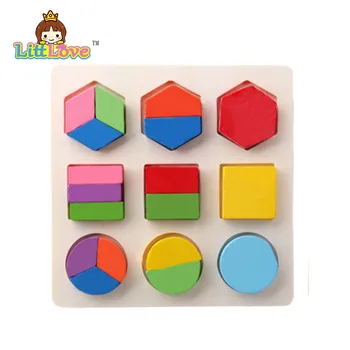 LittLove Copii Din Lemn De Forma Patrata De Puzzle Jucarie Montessori Puzzle Din Lemn Jucărie De Învățământ Devreme Jucării De Învățare Pentru Copii Cadouri