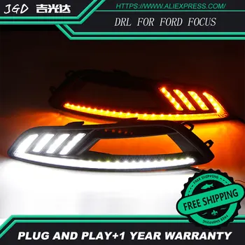 Livrare gratuita de Caz Pentru Ford Focus 2016 Cu Capac Cromat Reglaj Stil Releu Auto 12V LED DRL lumini de Zi
