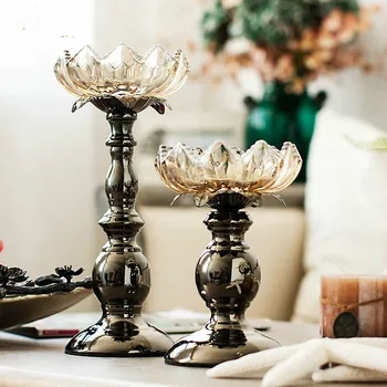 Lotus Sfeșnic Europene Mobilier Acasă Cristal De Sticlă, Ornamente, Bijuterii, Ornamente De Nunta Decoratiuni Sfesnice