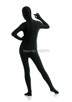(LS7244)Negru Full Body Strălucitor Lycra Spandex Dresuri Unisex originale Fetish Zentai Costume Costum de Halloween