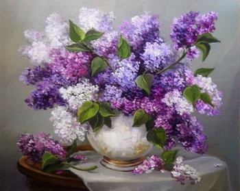 Lucru manual,Violet lavanda flori Romantice Manual 14CT Numărat Panza DIY,DMC,Eco-cusatura seturi Pentru Broderie Art Decor Acasă