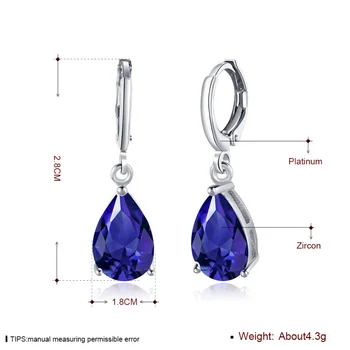 Lumina de Brand designer de Blue zircon argint legăna cercei pentru femei moda bijuterii Drăguț E2106
