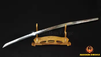 Lut Temperat Full Tang Manual Lama Pentru Japoneză Samurai Katana Sabie de Damasc Pliat Lame Ascuțite din Oțel Poate Tăia Copaci BL010