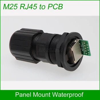 M25 RJ45 PCB IP67 rezistent la apa conector placă de circuit Imprimat 25cm cablu de rețea Ethernet Panou adaptor de Montare lipire 10 unități