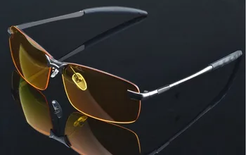 M4 Moda ochelari de Soare Polarizat Ochelari de vedere de Noapte pentru bărbați de Conducere auto Ochelari Anti-orbire Aliaj de Argint Cadru glasse + sac de pânză