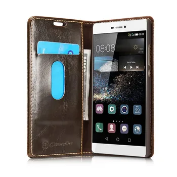 Magnetic Din Piele De Caz Pentru Huawei P8 Lite Caz Flip Folio Stil Carte Sta Capacul Telefonul Pentru Huawei P 8 Lite Caz P8Lite Sloturi Pentru Carduri